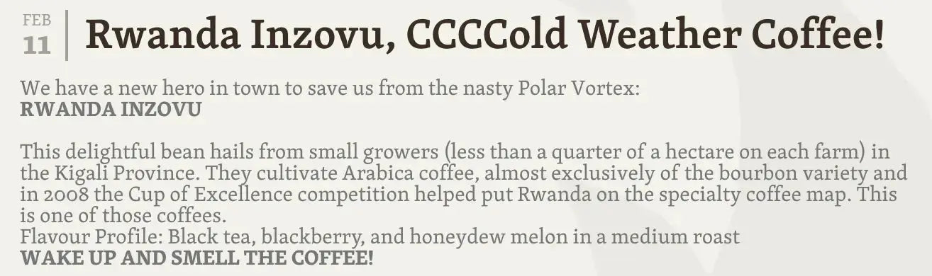 Rwanda coffee chart