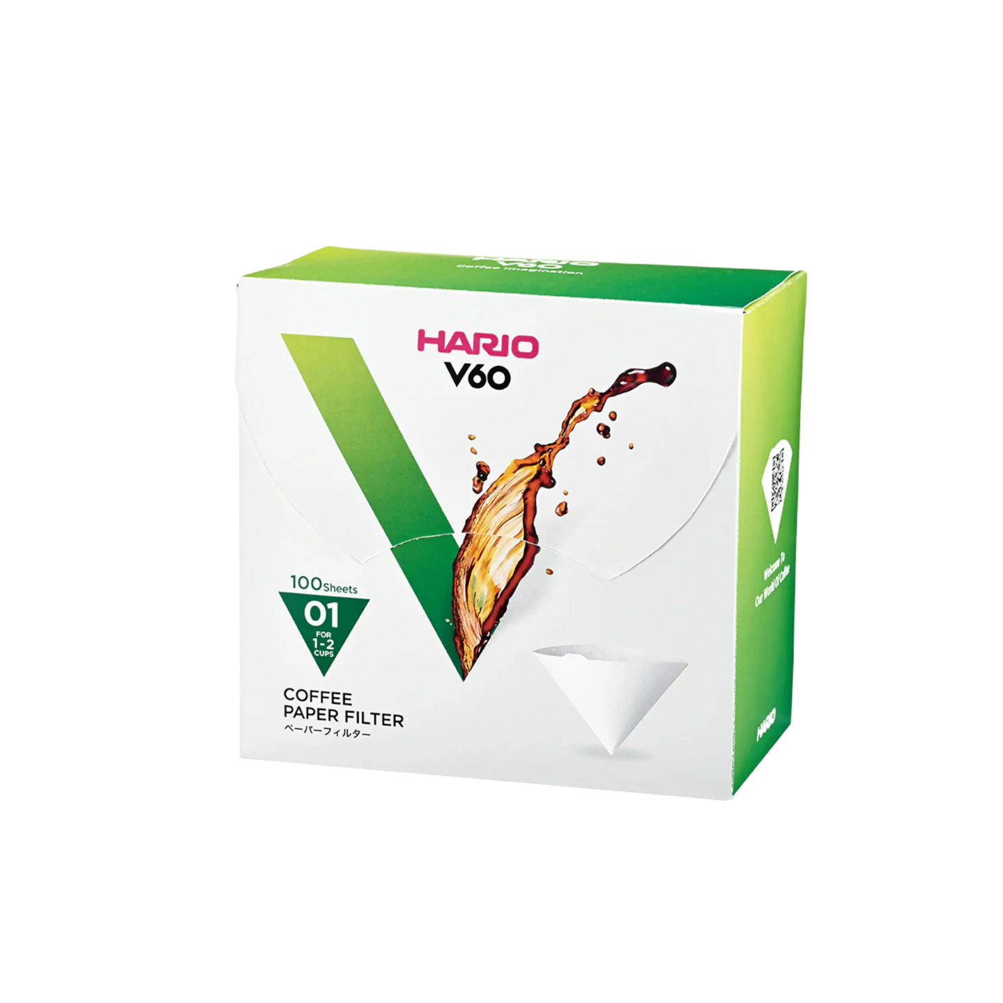 Hario V60 filters, pack of 100 sheets with transparent background