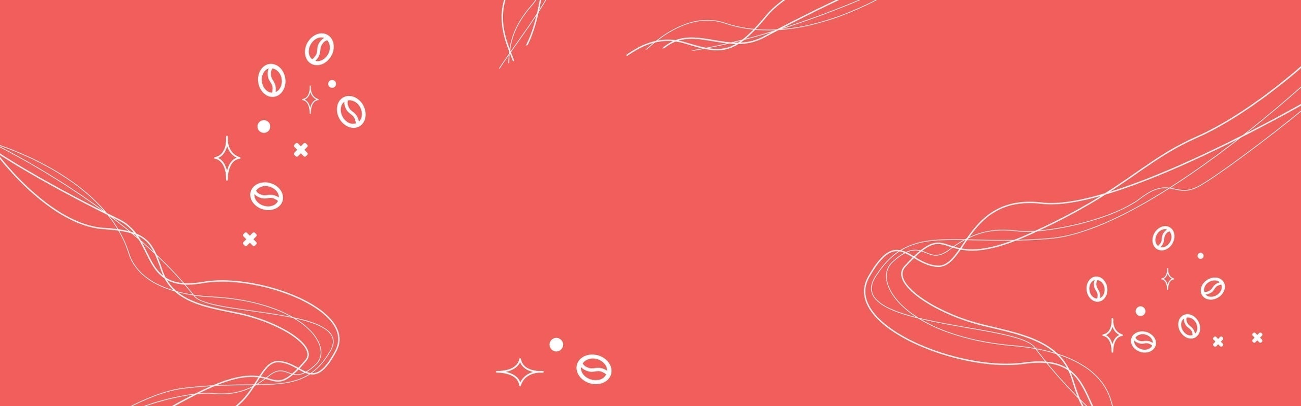 Decorative design with white lines and small elements on a pink background