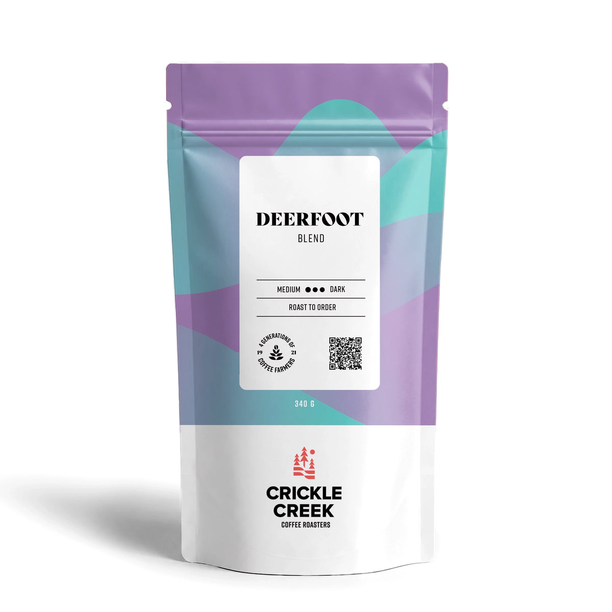 Crickle Creek Coffee Roasters deerfoot Specialty coffee beans blend dark roast, 340 g bag