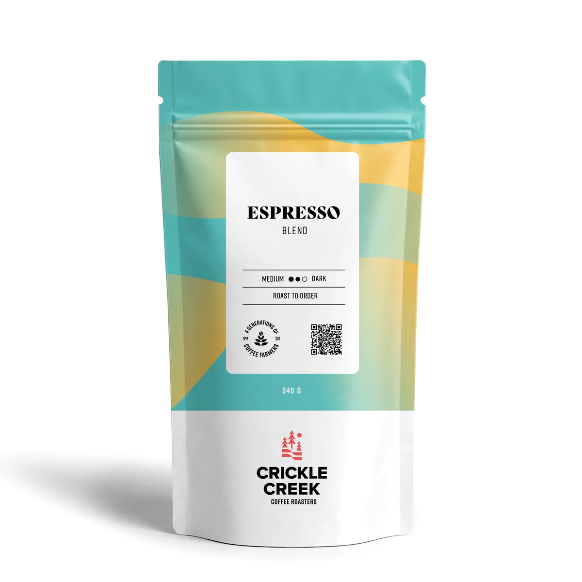 Crickle Creek Coffee Roasters Espresso Blend Specialty coffee beans medium dark roast, 340 g bag